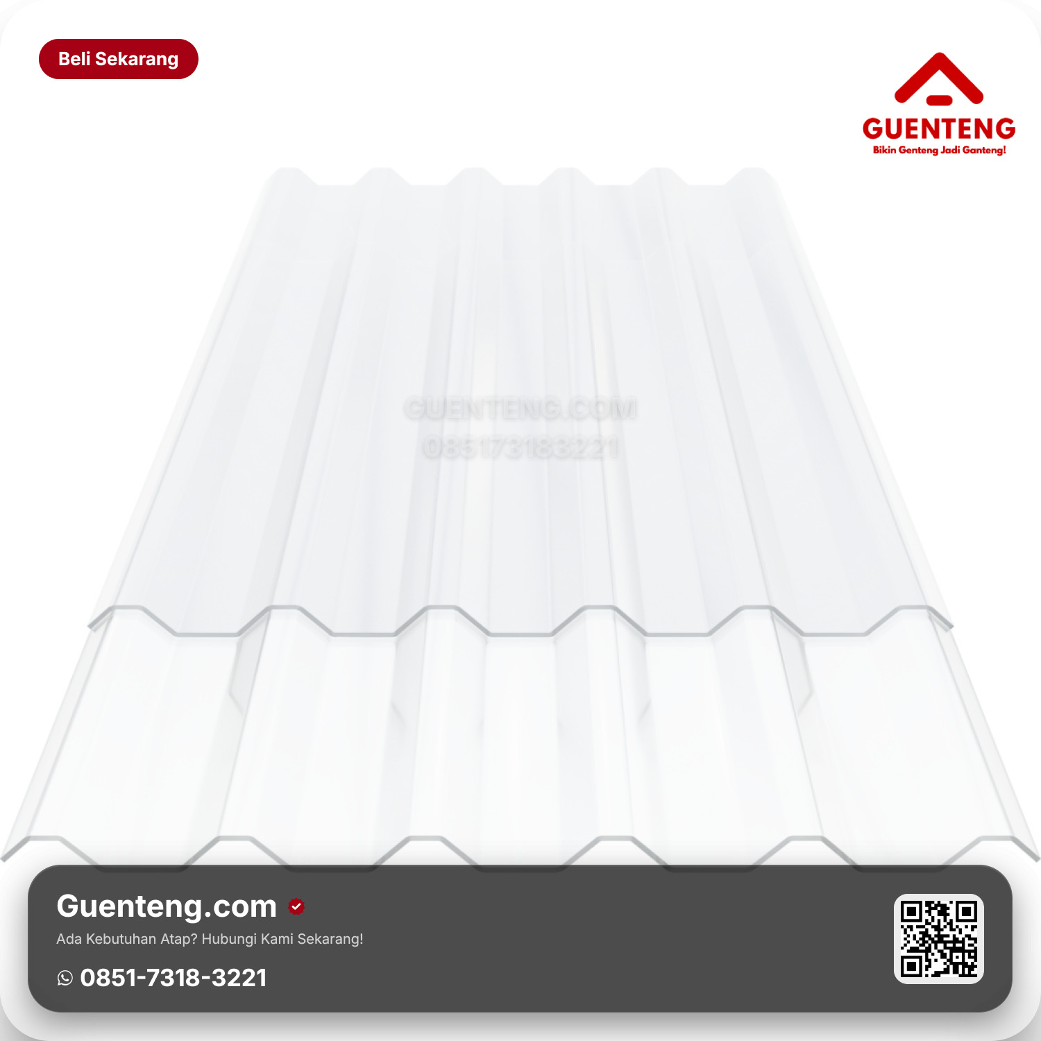 Atap Plastik uPVC Dr.Sonne Single Wall ST 760 mm Clear 1.2 (1.55 kg/m)