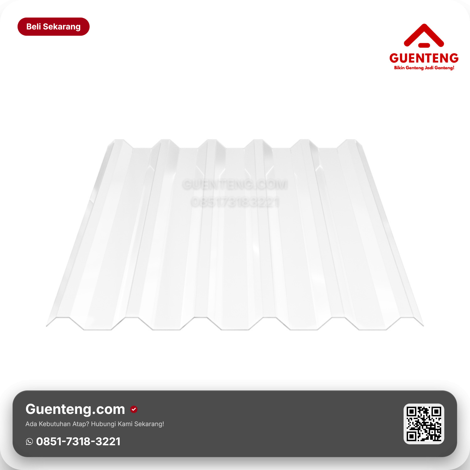 Atap Plastik uPVC Dr.Sonne Single Wall XT 1.000 mm Trimdeck Clear 0.8 (1.2 kg/m)