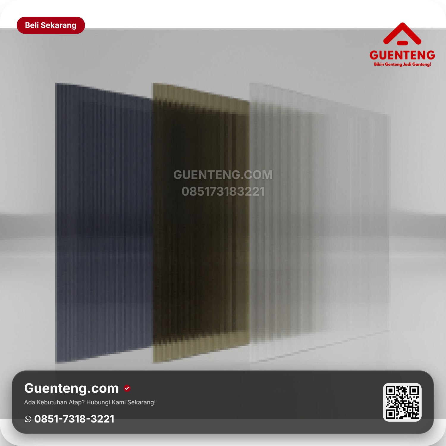 Atap Plastik uPVC Dr.Sonne Twin Wall ST 4 mm (1 sisi UV) 11.8 x 2.1m Clear/Blue/Grey/Bronze (Roll) (19.8 kg)