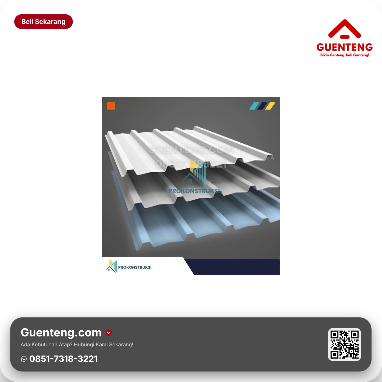 Atap uPVC Inolite Single Lebar 1 Meter