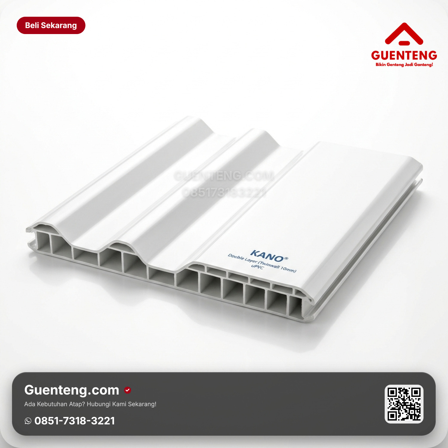 Distributor Resmi Atap uPVC KANO Double Layer 10 mm Twinwall Terlengkap & Bergaransi