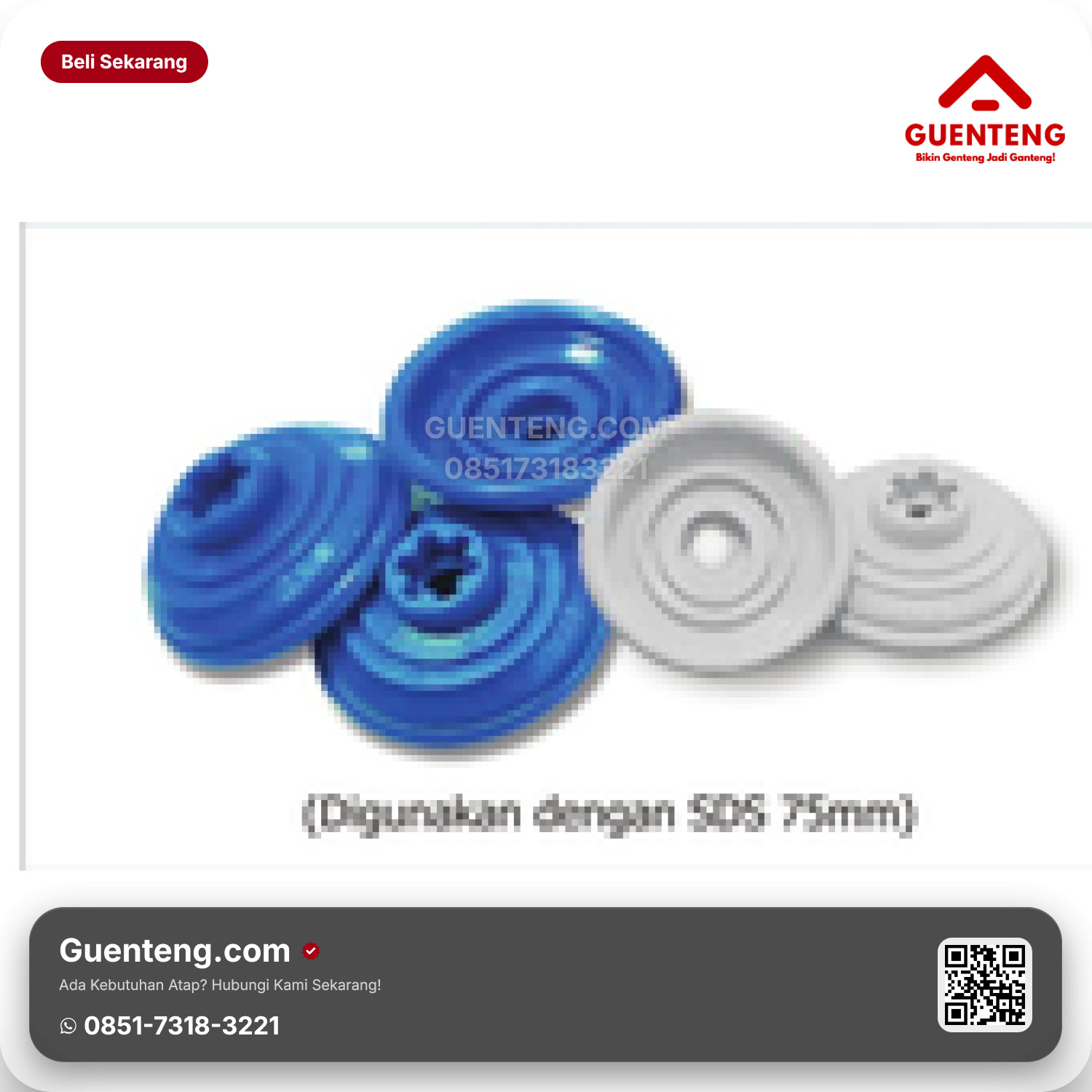 Atap Plastik uPVC ROOFTOP Roofseal® Diameter 32 mm Warna: Biru Tua & Putih (1 pack = 40 pcs)