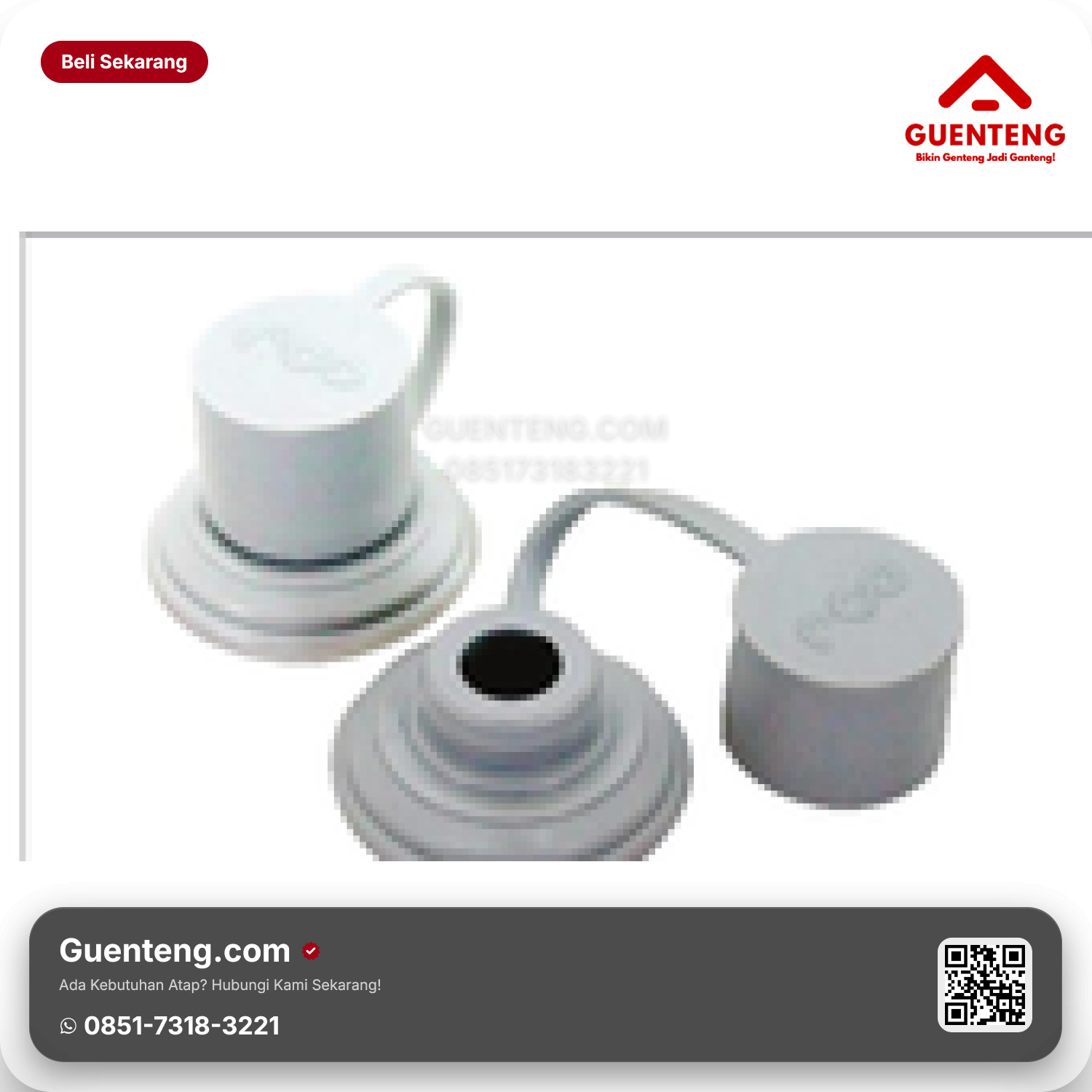 Atap Plastik uPVC ROOFTOP Roofseal® PRO Diameter 32 mm / Tutup 18.1 Warna: Putih & Abu Muda (1 pack = 15 pcs)