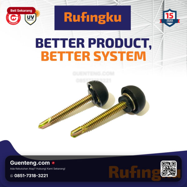 Plastik uPVC Rufingku Aksesoris Screw Roofing 7 cm Cap Pcs