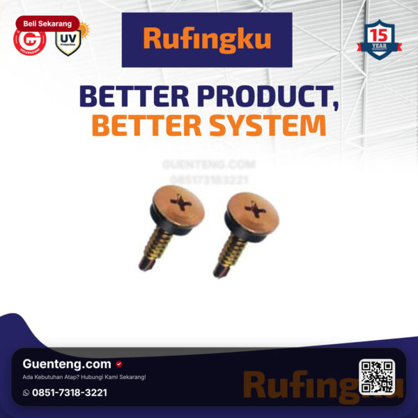 Plastik uPVC Rufingku Aksesoris Screw Rufingku 2 5 cm 2 5 cm Pcs