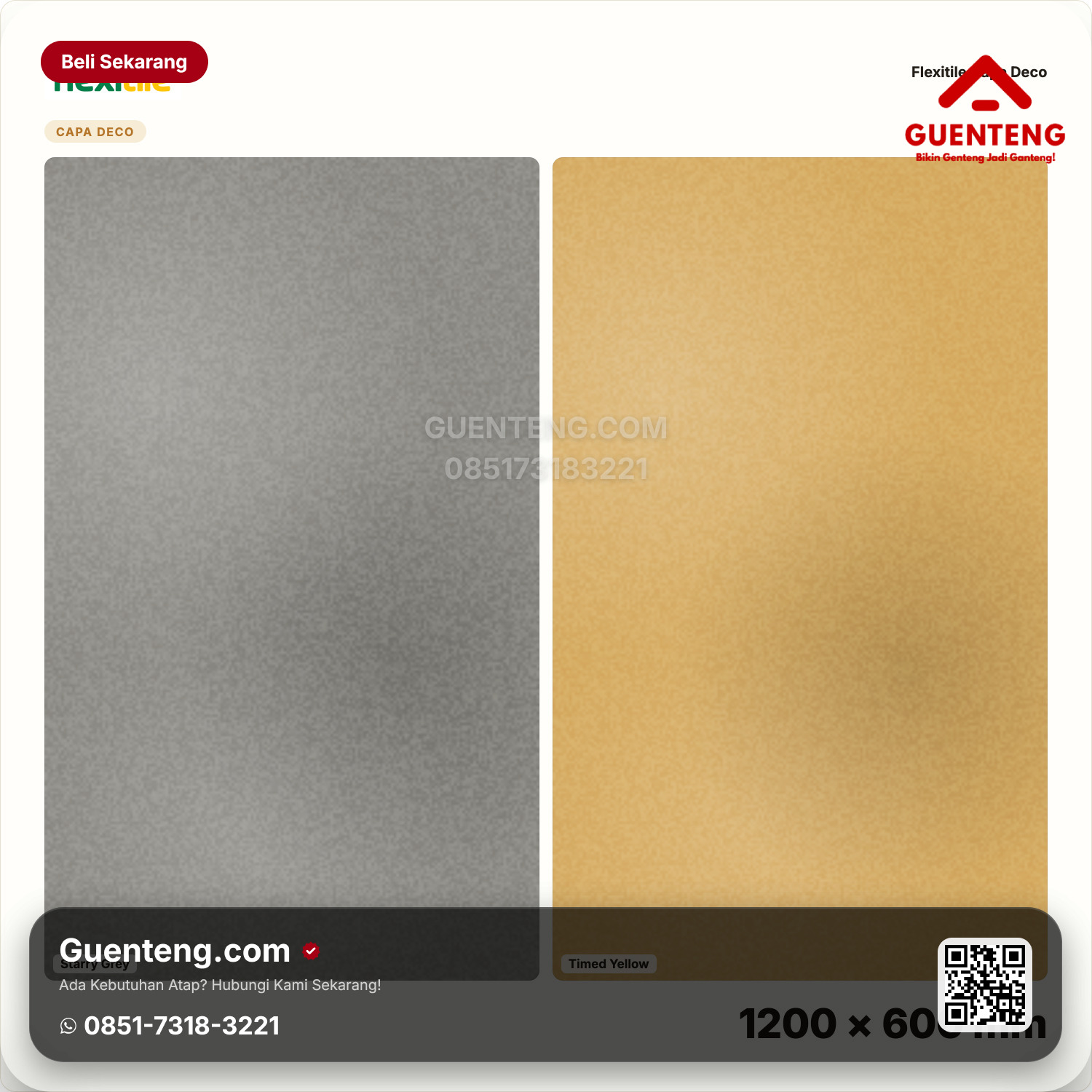 Genteng Flexitile Capa Deco Starry Grey, Timed Yellow