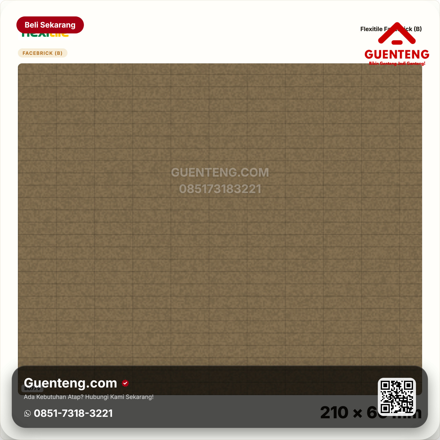 Genteng Flexitile Facebrick (B) B077V