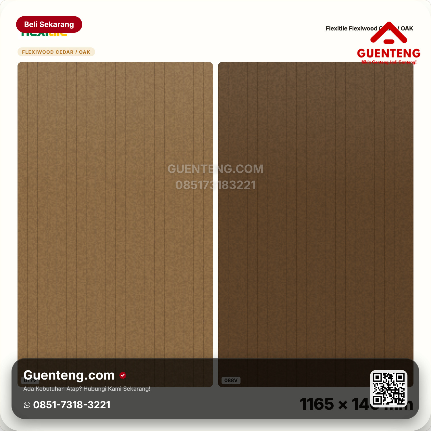 Genteng Flexitile Flexiwood Cedar / OAK 077V, 088V