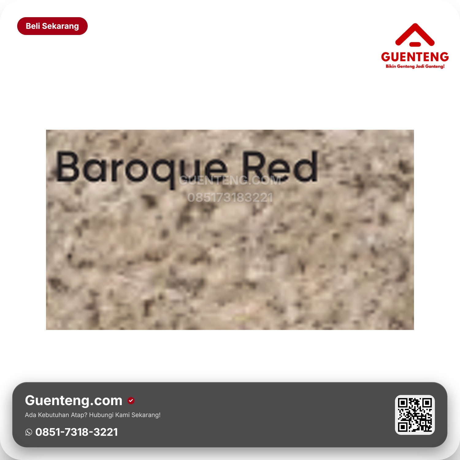 Genteng Flexitile Granite Deco Baroque Red (1200x600mm)