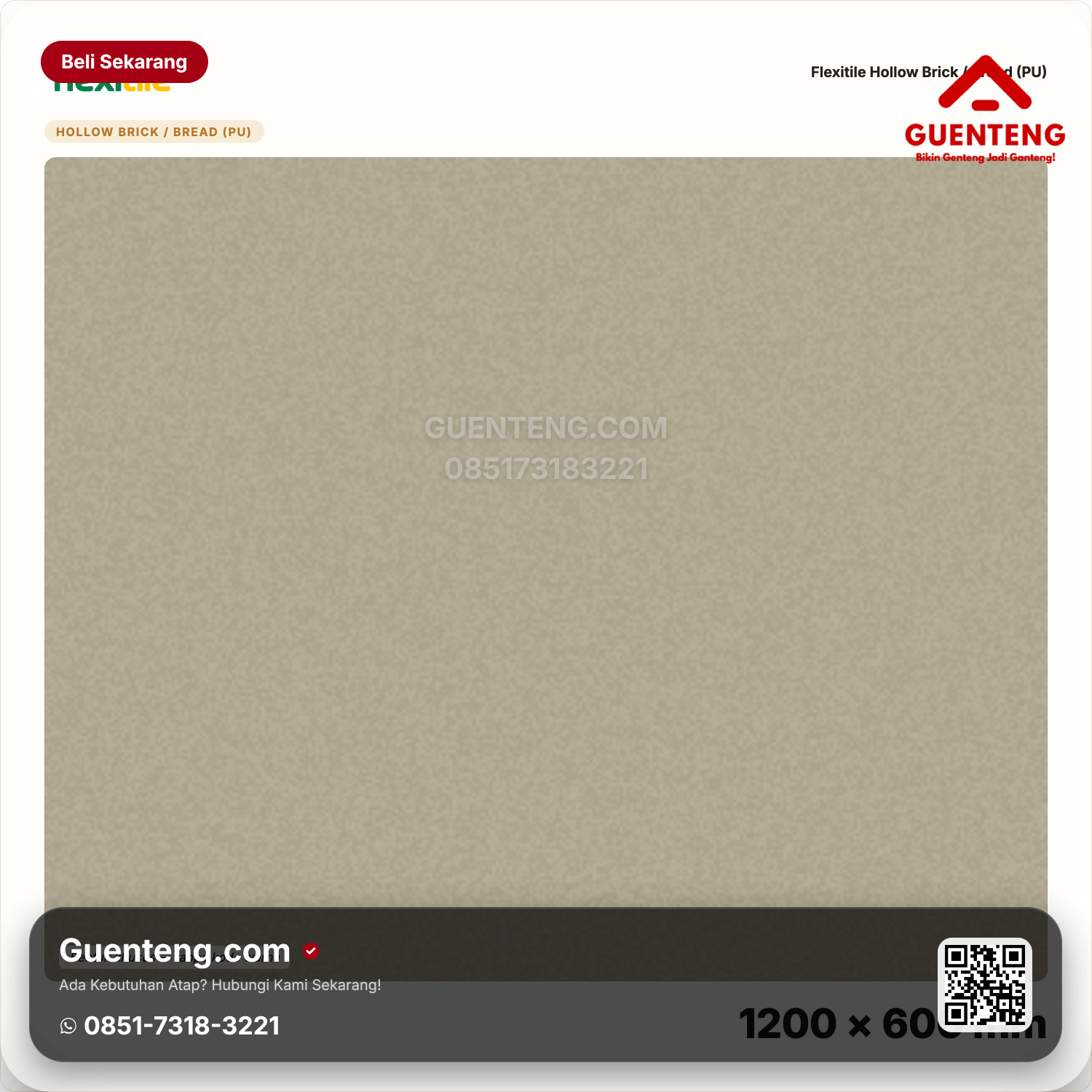 Genteng Flexitile Hollow Brick / Bread (PU) Deco