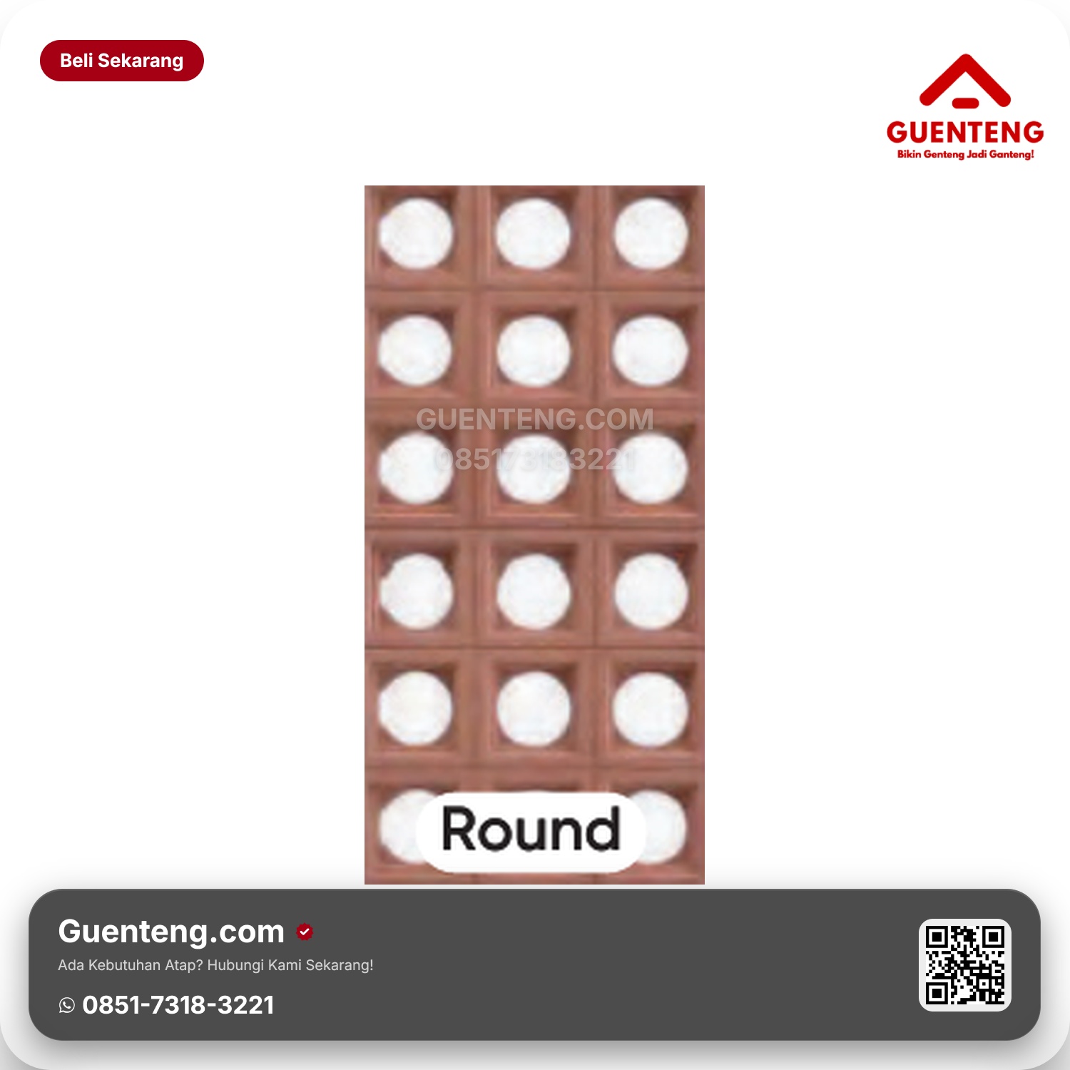 Genteng Flexitile Hollow Brick Round (1200x600mm)