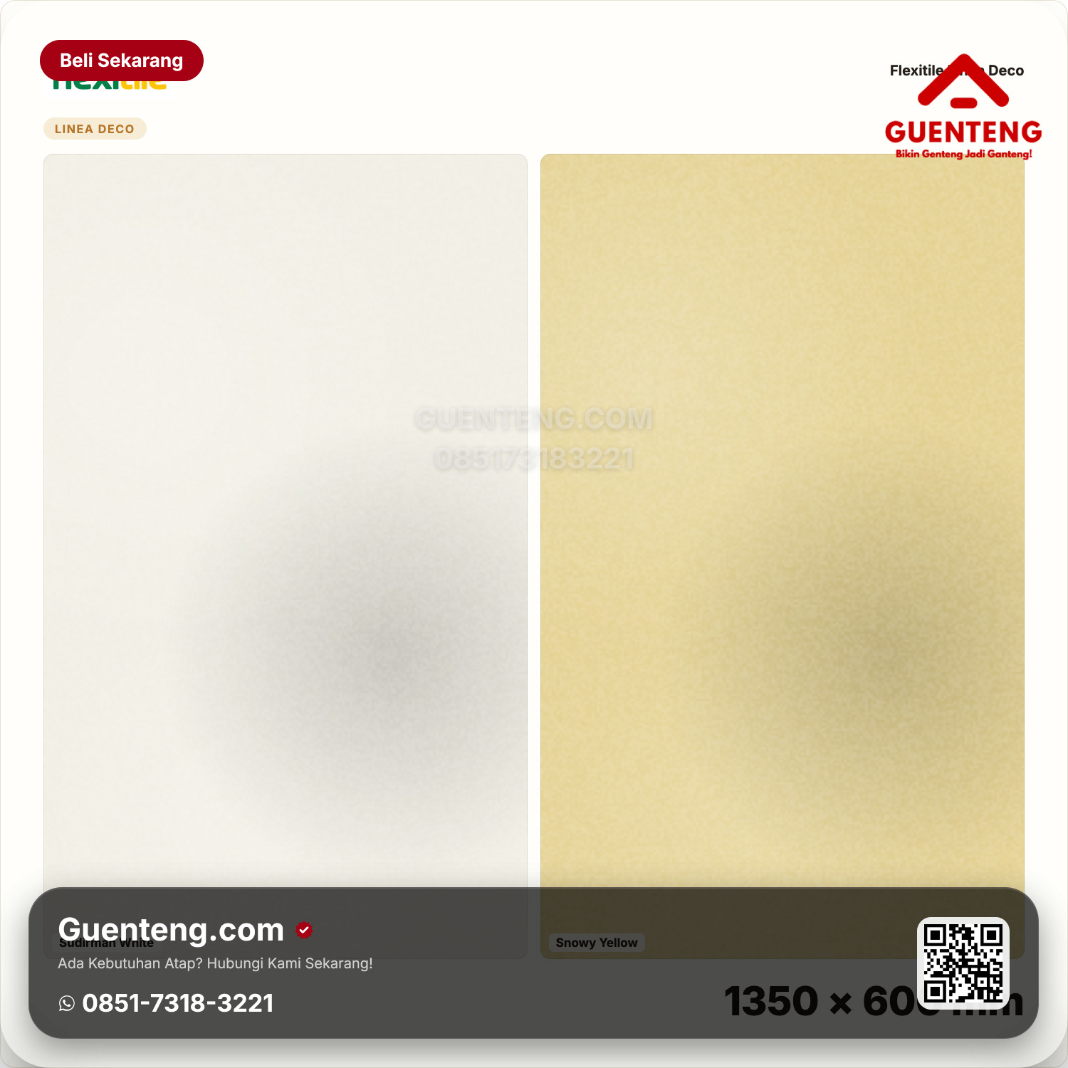 Genteng Flexitile Linea Deco Sudirman White, Snowy Yellow