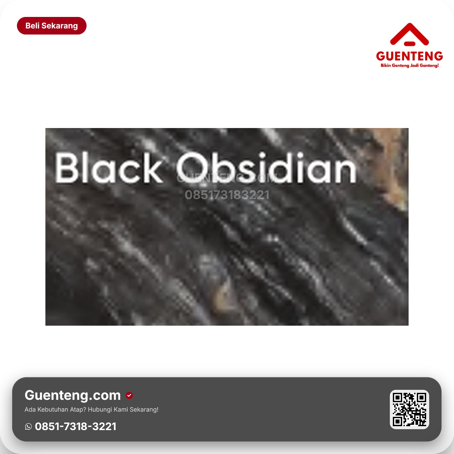 Genteng Flexitile Marble Deco Black Obsidian (1200x600mm)