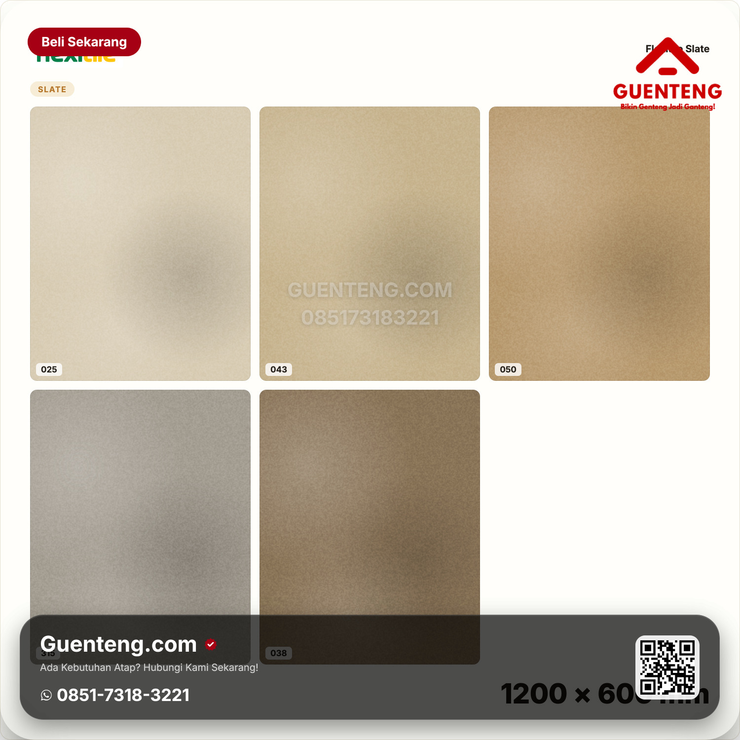 Genteng Flexitile Slate 025, 043, 050, 315, 038