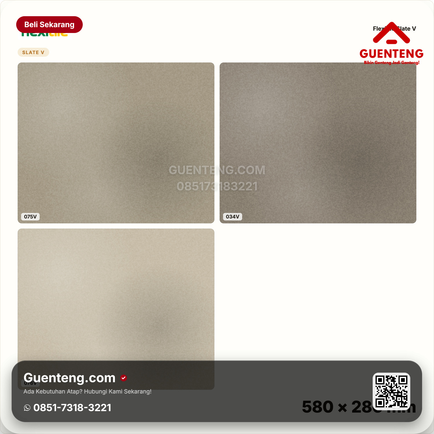 Genteng Flexitile Slate V 075V, 034V, 076V