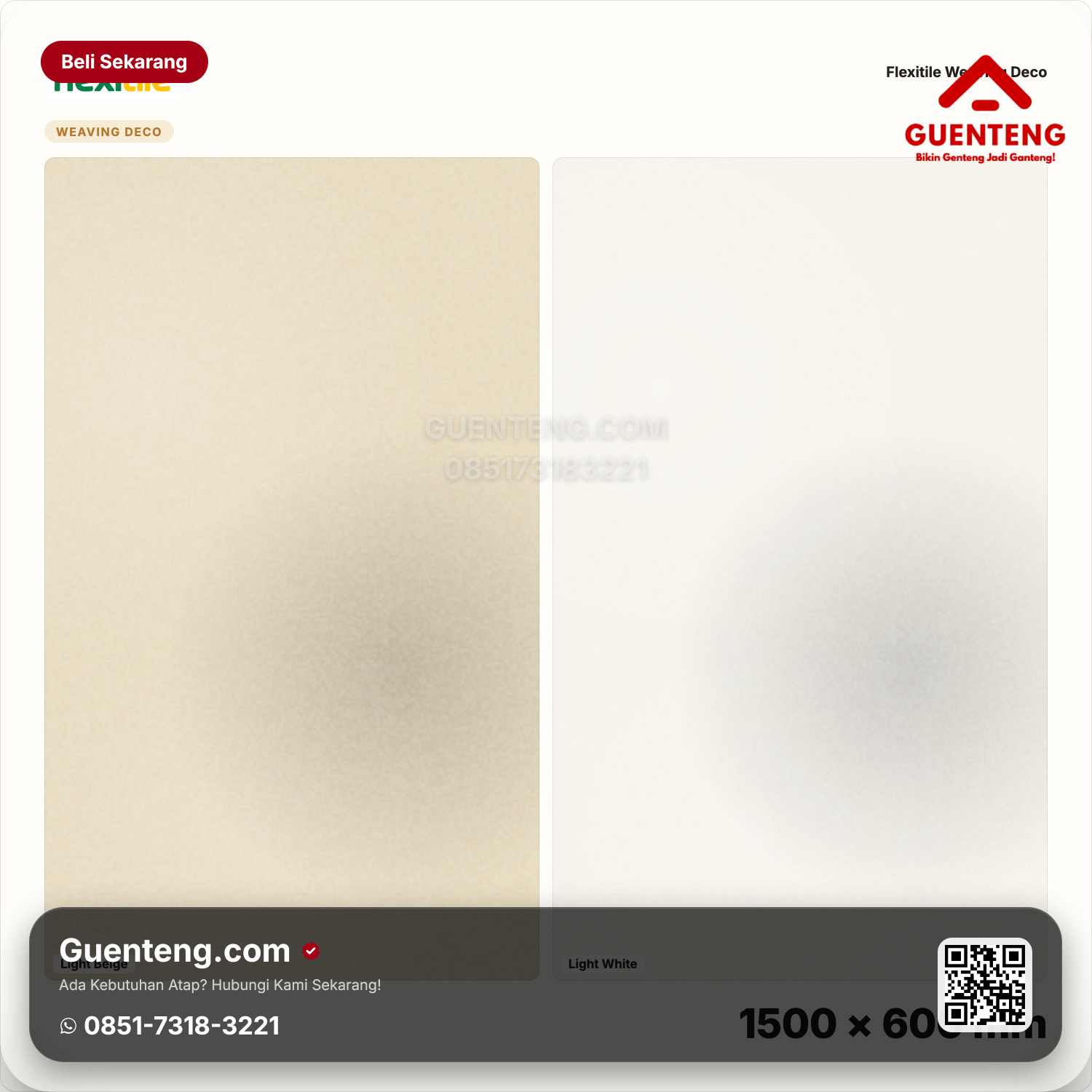 Genteng Flexitile Weaving Deco Light Beige, White