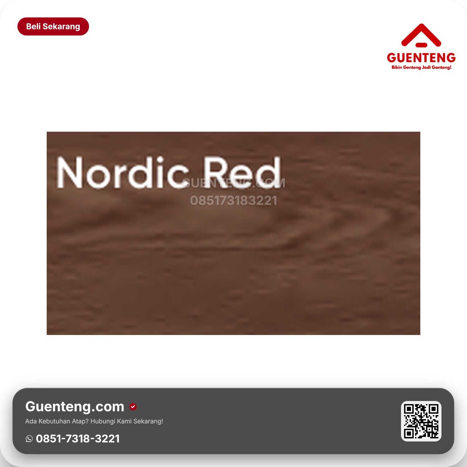 Genteng Flexitile Wood Deco Nordic Red (1200x600mm)