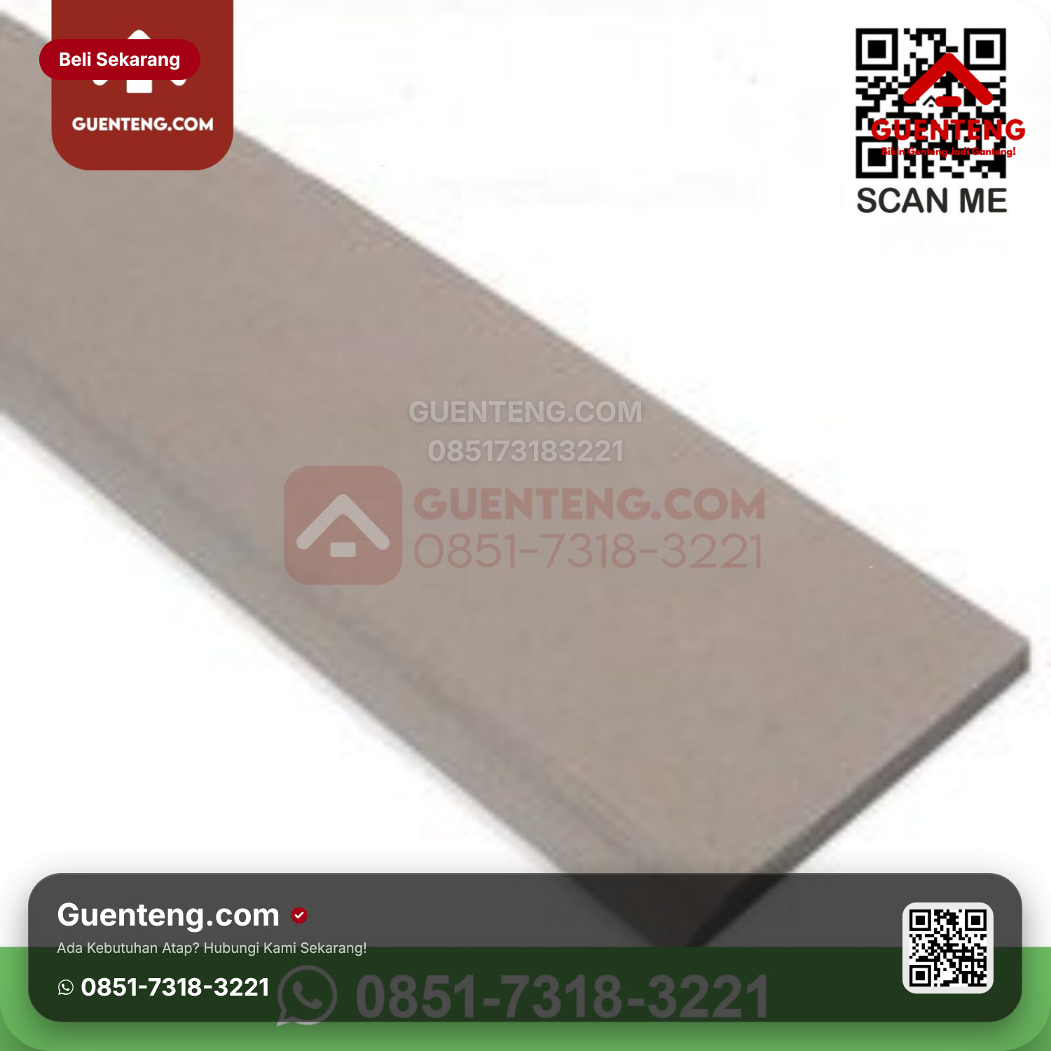Genteng Lisplang GRC Polos 30cm 3M