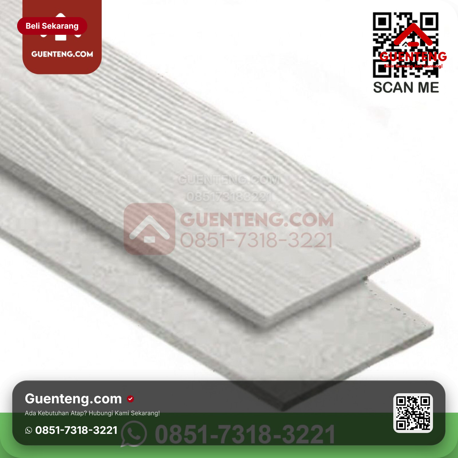 Genteng Lisplang GRC Urat Kayu 20cm 3M
