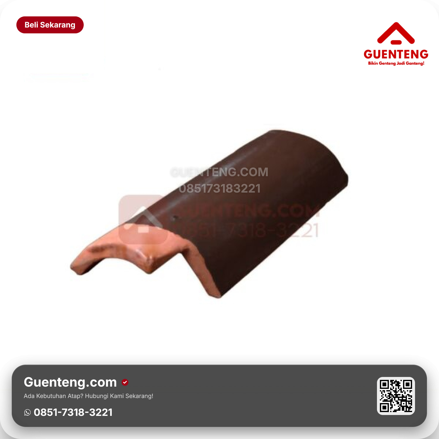 Genteng Tanah Liat Aksesoris Lisplang / Nok Samping Jatiwangi Warna Glazur Brown