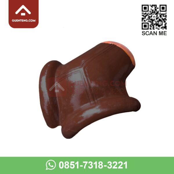 triway nok t nok 3 arah genteng tanah liat tradisional jatiwangi tipe morando warna glazur brown coklat cokelat