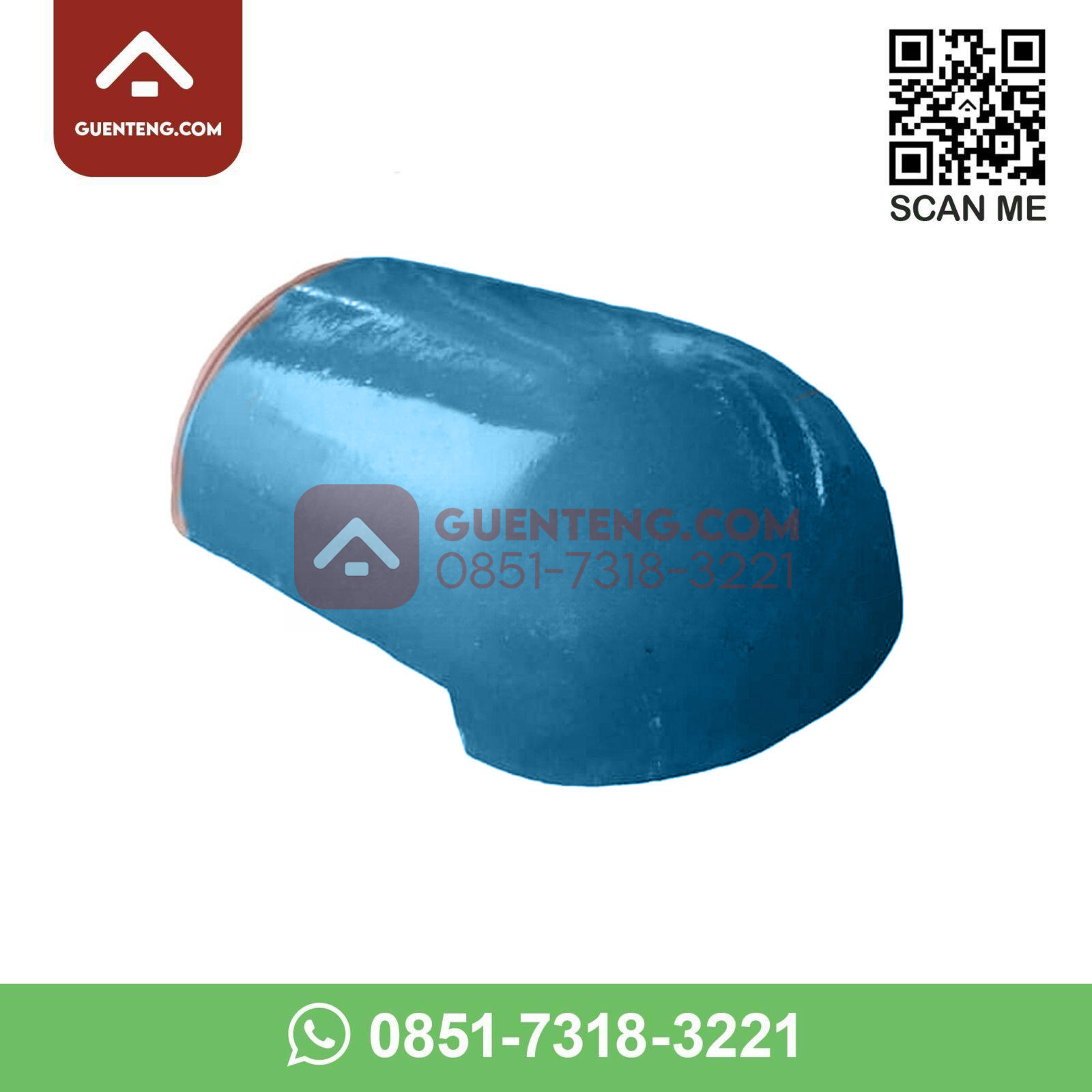 Ujung Jurai Aksesoris Genteng Keramik KIA S6 (Ridge Down End) Warna Sapphire Blue – Biru ujung jurai aksesoris genteng keramik kia s6 ridge down end warna sapphire blue biru