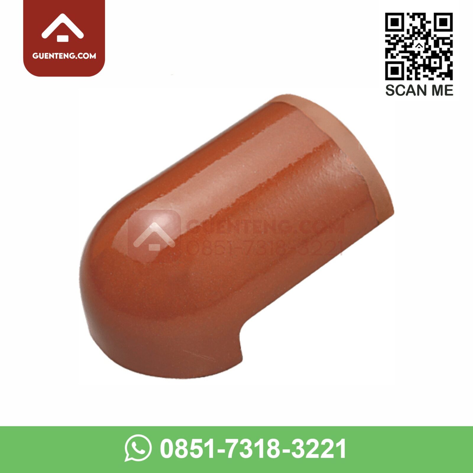 Ujung Jurai KE 6 Kanmuri Espanica Warna Medi Red ujung jurai ke 6 aksesoris genteng keramik kanmuri espanica warna medi red