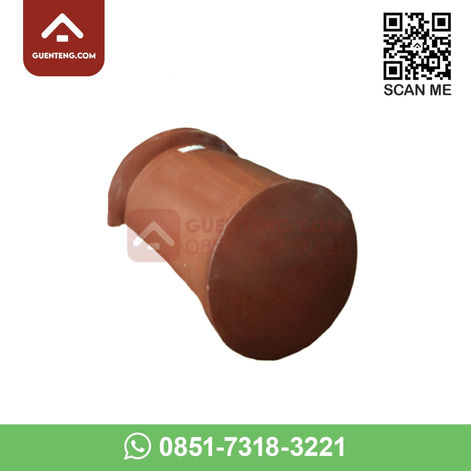Ujung Nok Kanan Aksesoris Genteng Keramik Kia S7A Right Ridge End Warna Pietra Terracotta