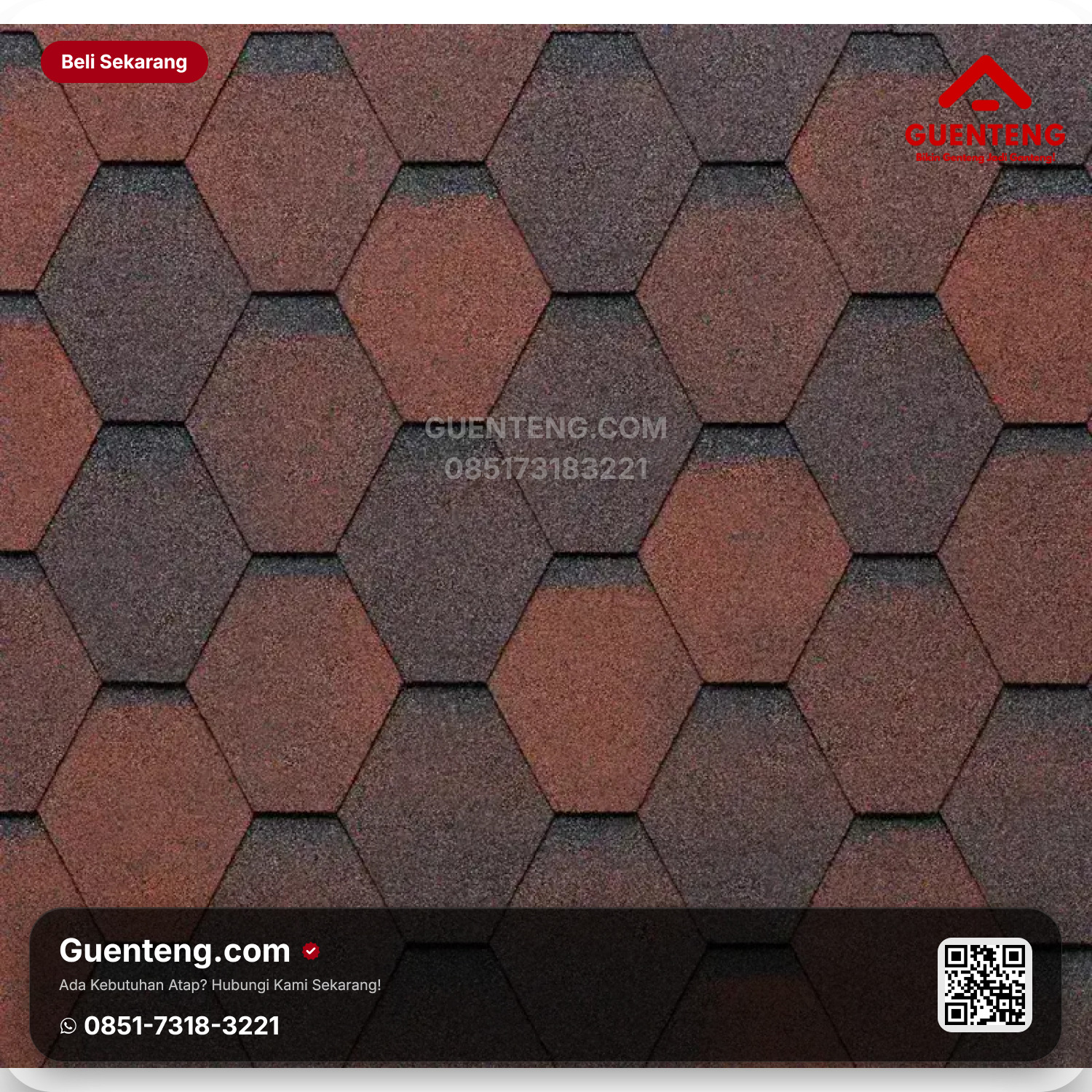 Eco Roof Hexagonal - 509 Shaded Red
