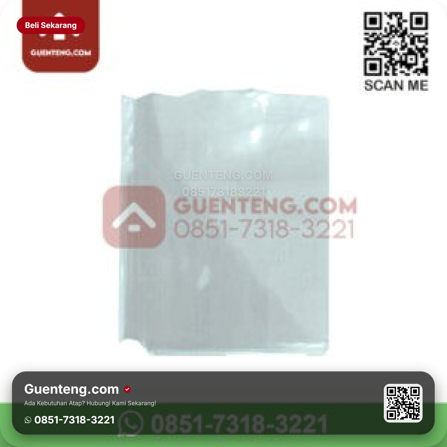 Genteng Kaca Beton Full Flat Vertikal 8 mm