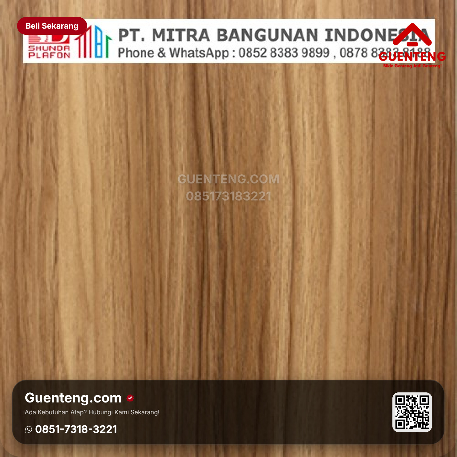 Shunda Plafon PVC Original Motif Kayu