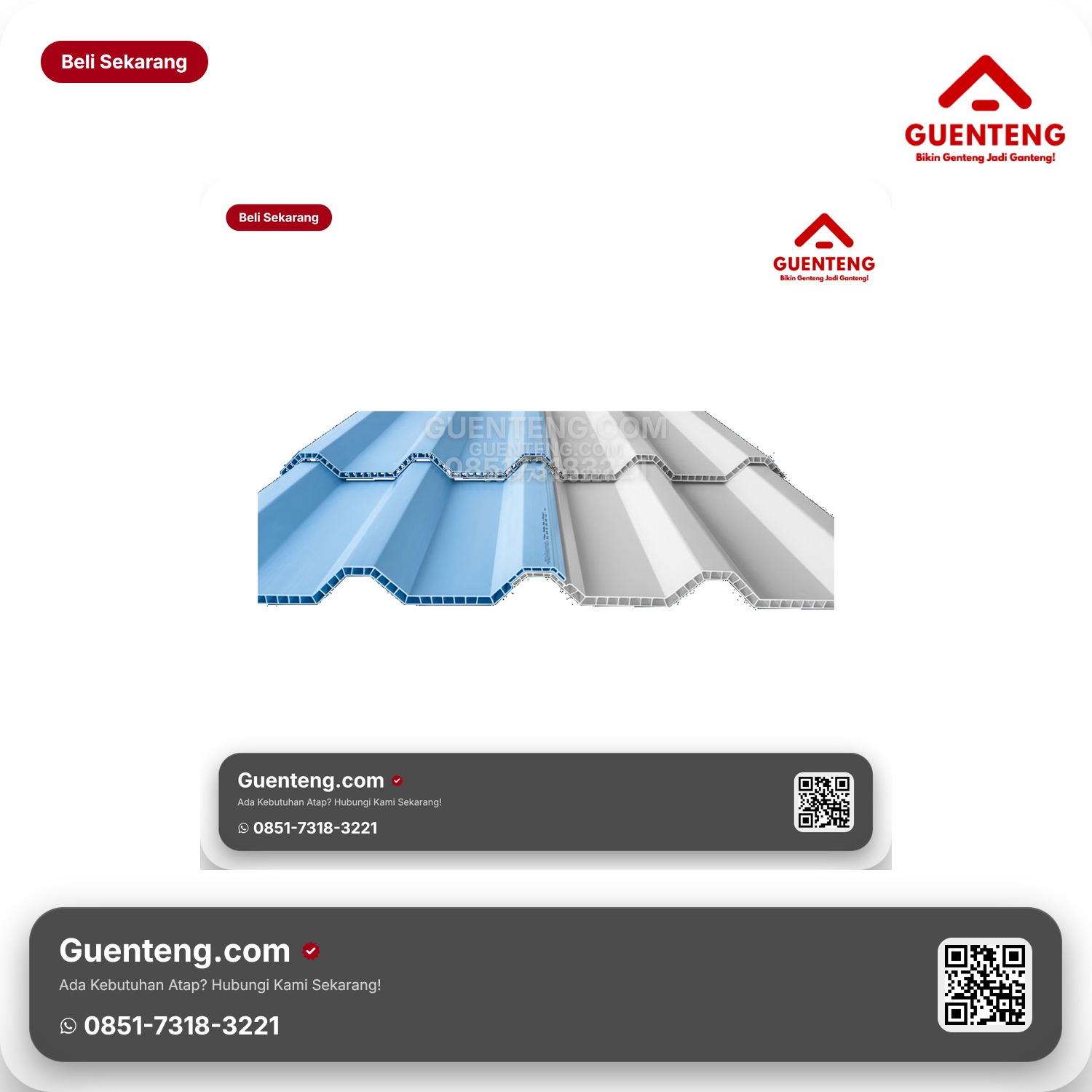 Alderon Twinwall 830 (Tebal 10mm White & Blue)