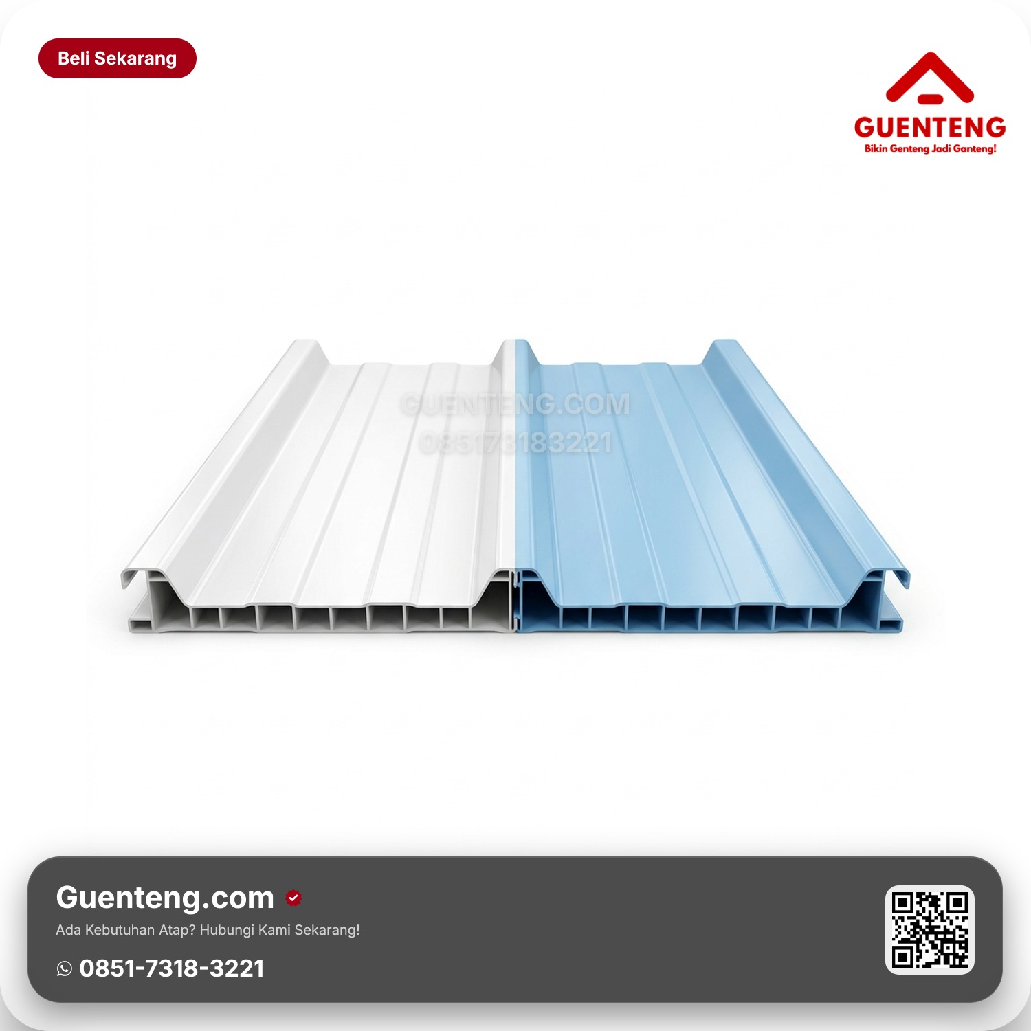 Rooftop Twinwall 820mm Doff White/Blue
