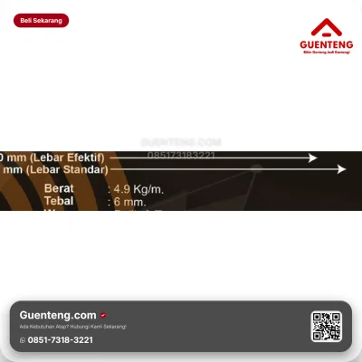 Atap uPVC Hololite Translucent 35% 6mm (Efektif 70cm)