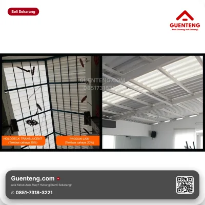 Atap uPVC Holodeck 12mm ASA Translucent 35% (Efektif 78cm)